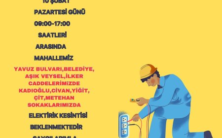 Fatih Mahallesi'nde 10 Şubat'ta Elektrik Kesintisi Yaşanacak