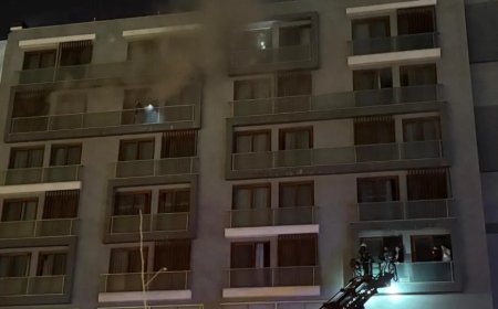 Denizli'de 7 katlı binada yangın! Mahsur kalanlar tahliye ediliyor