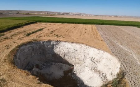 Konya’da Yerleşim Yerine Yakın Obruk Büyük Gürültüyle Çöktü!