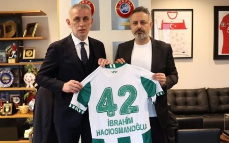 Konyaspor Başkanı Ömer Korkmaz'dan TFF Başkanı Hacıosmanoğlu'na Ziyaret