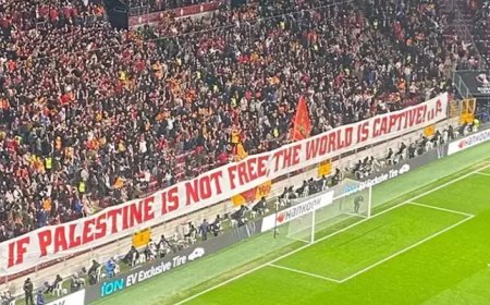 Galatasaray Taraftarlarından Filistin Mesajı: Celtic'e Teşekkür Pankartı