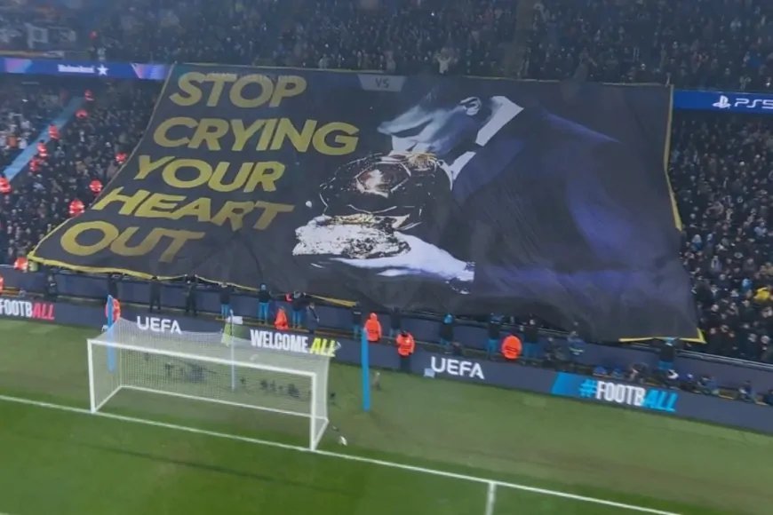 Şampiyonlar Ligi'nde Nefes Kesen Gece! Manchester City - Real Madrid Maçına Olay Pankart Damga Vurdu