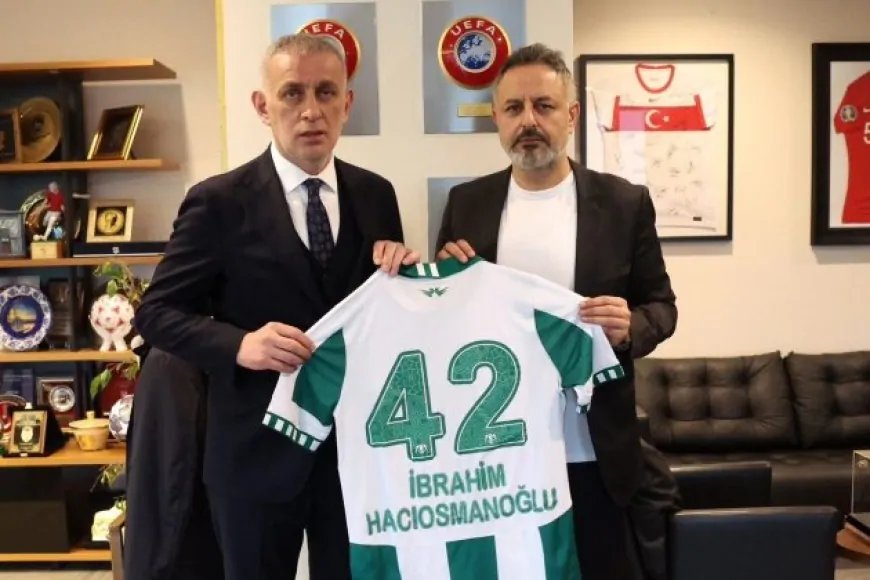 Konyaspor Başkanı Ömer Korkmaz'dan TFF Başkanı Hacıosmanoğlu'na Ziyaret