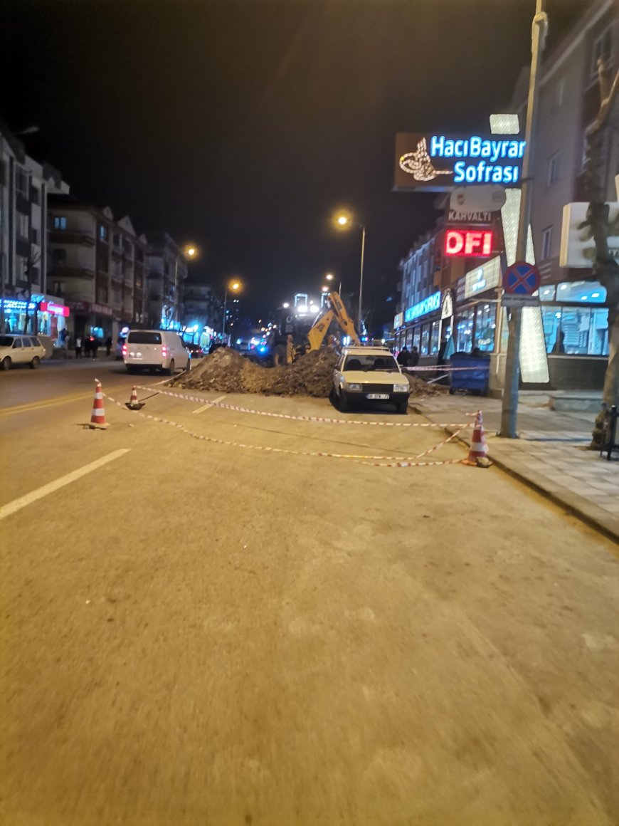 Pursaklar yavuz bulvarında kazı çalışması