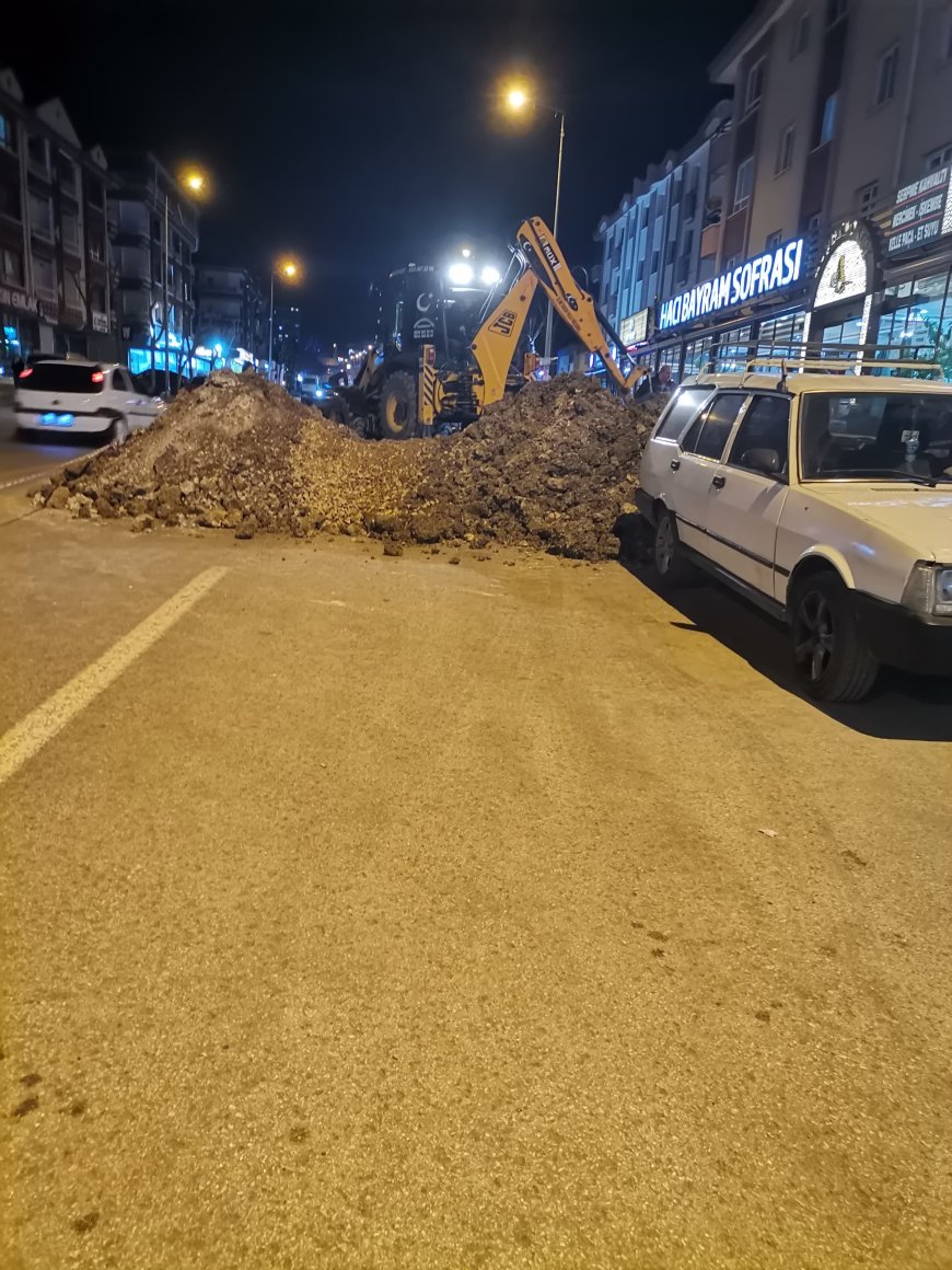 Pursaklar yavuz bulvarında kazı çalışması