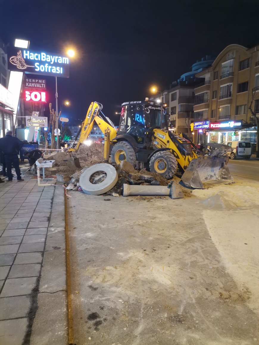 Pursaklar yavuz bulvarında kazı çalışması