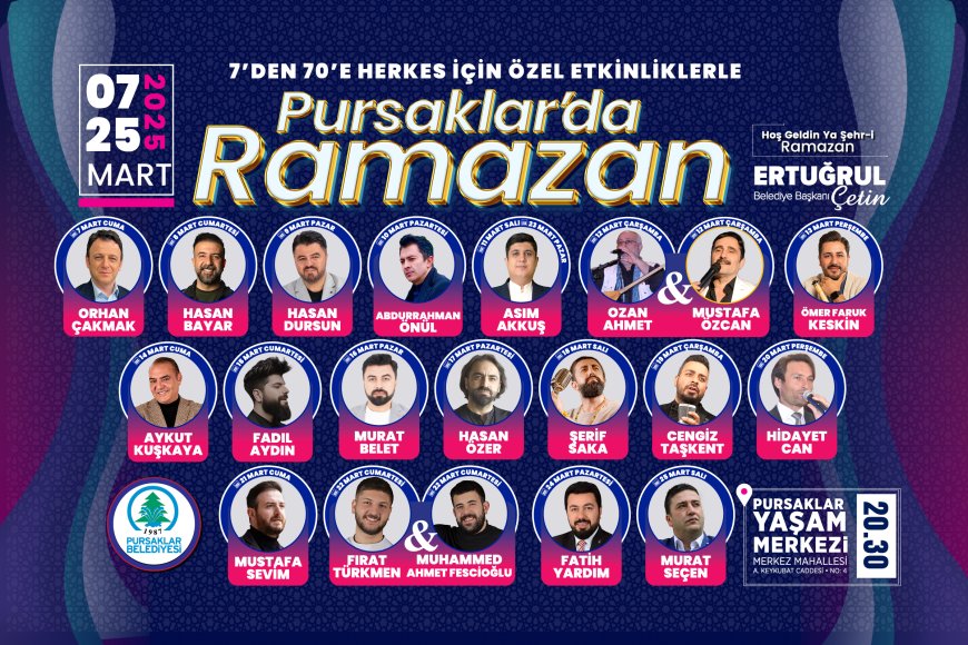 Pursaklar’da Ramazan Etkinlikleri Başlıyor: Konserler ve Çeşitli Sanat Gösterileri İle Dolu Bir Ay
