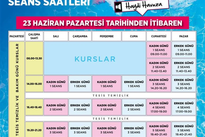 Pursaklar Municipality announced the summer swimming pool session hours